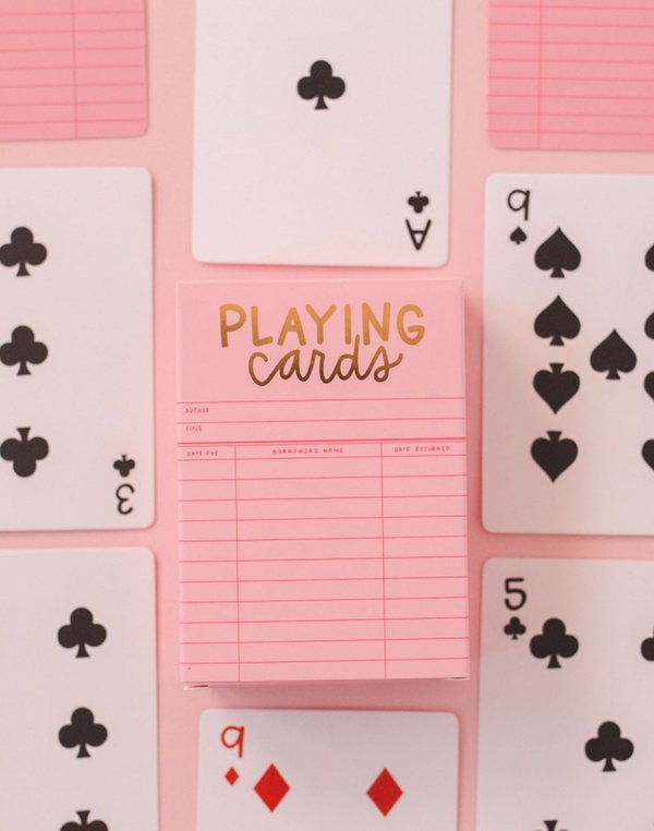 Pink Library Card Deck Of Playing Cards, 3 of 7