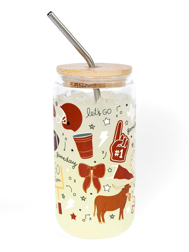 Austin Football Game Day Glass Can, 3 of 4