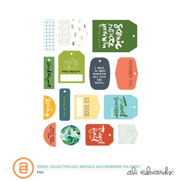 Travel Collection 2021 Digital Chipboard Tag Sheet, 1 of 1