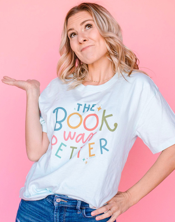 The Book Was Better Tee - Chambray, 3 of 4
