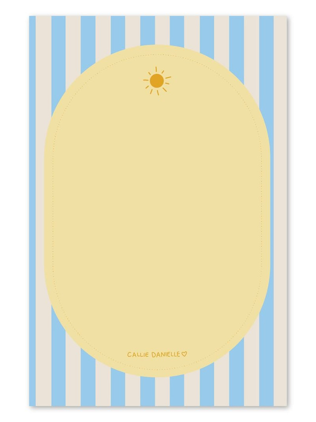 Sunny Striped Coastal-Inspired 4×6 Notepad, 1 of 3
