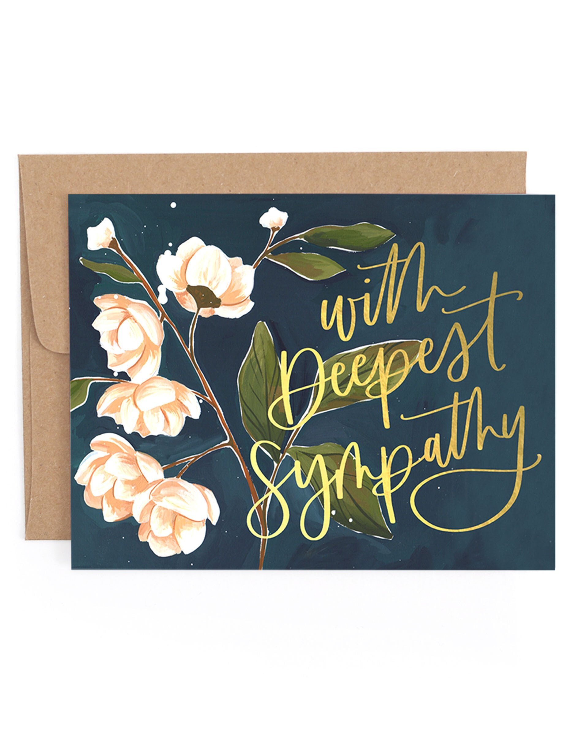 Deepest Sympathy Navy Greeting Card, image size:1900x2424