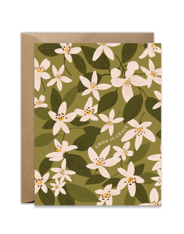Grow In Grace Flower Garden Greeting Card, 1 of 2
