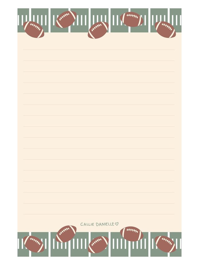 Football Game Day 4×6 Lined Notepad, 1 of 4