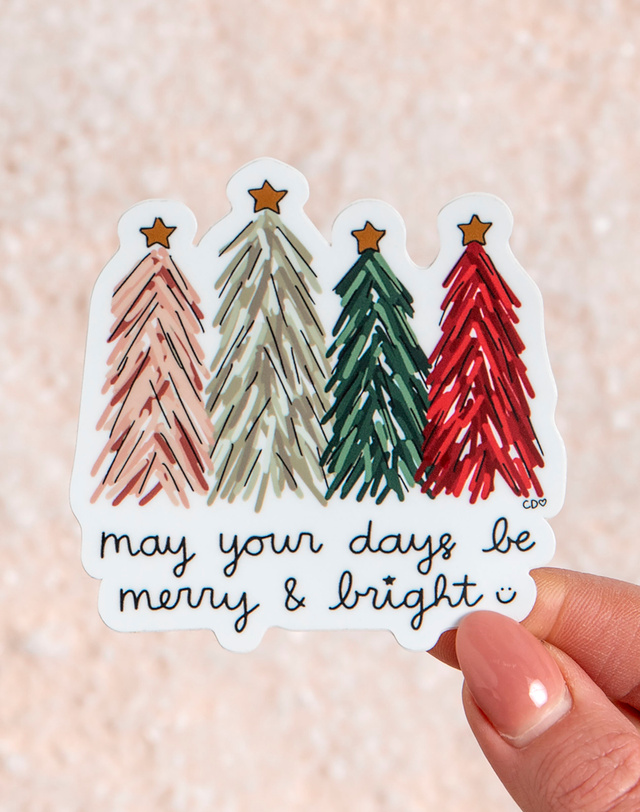 Merry & Bright Trees Decal Sticker, 3 of 3