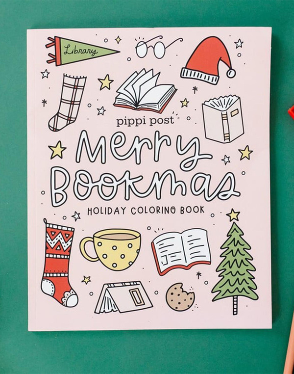 Merry Bookmas Holiday Coloring Book, 1 of 8