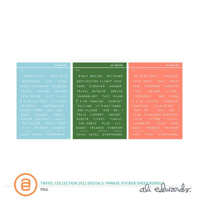 Travel Collection 2021 Digital Phrase Sticker Bundle, 1 of 1
