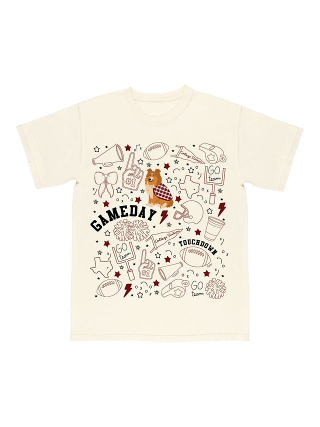 College Station Football Game Day Tee - Ivory, 5 of 6