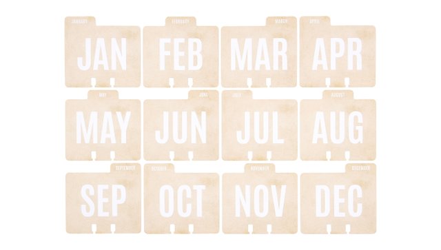MemoryDex Monthly Dividers - Calendar, 1 of 2