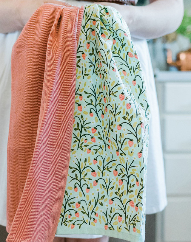 Strawberry Meadow Floral Kitchen Towel, 2 of 2