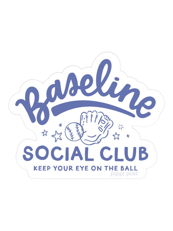Baseline Social Club Baseball Decal Sticker, 3 of 3