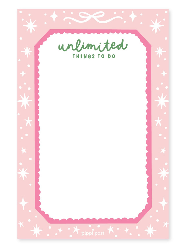 Unlimited Things To Do 4×6 Notepad, 1 of 1