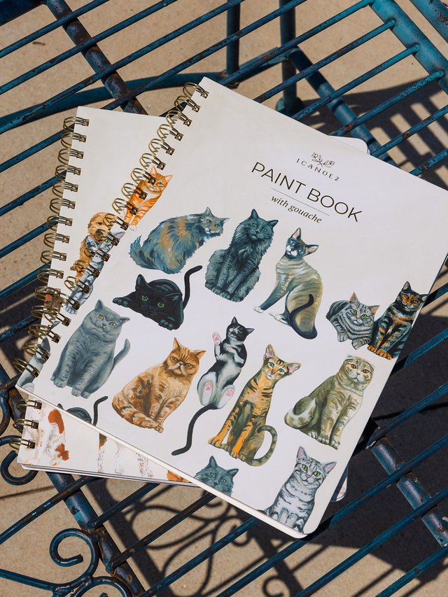 Feline Friends Cats Learn-To-Paint Gouache Paint Book, 1 of 8