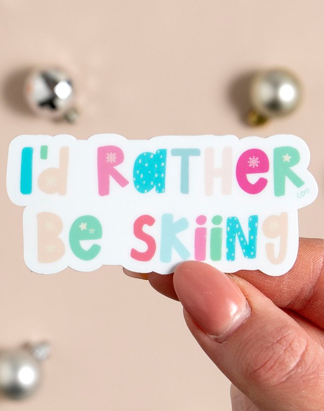 I'd Rather be Skiing Decal Sticker, 3 of 3