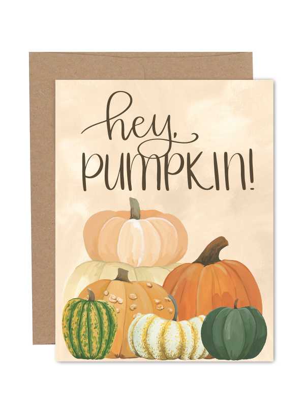 Hey Pumpkin Everyday Fall Greeting Card, 1 of 1