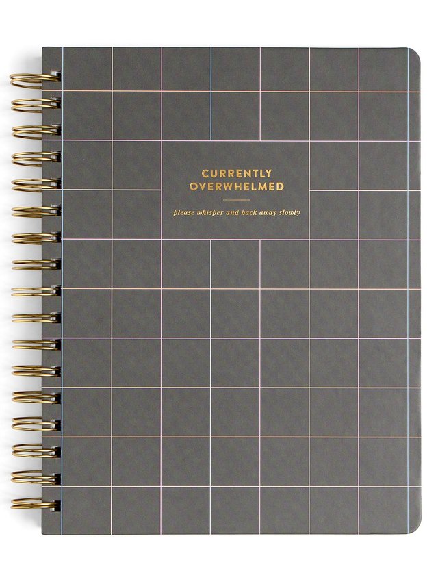 Currently Overwhelmed 7×9 Spiral Notebook, 1 of 3