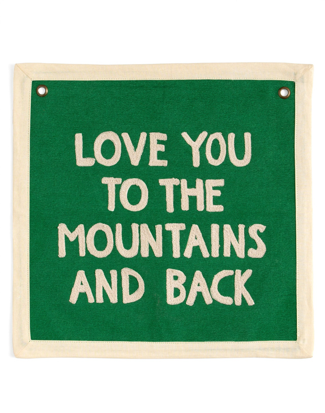 Mountains And Back Embroidered Canvas Banner, 2 of 6