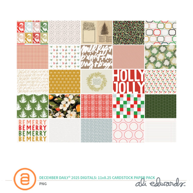December Daily® 2025 Digital 11×8.25 Cardstock Paper Pack, 1 of 1