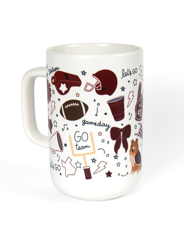 College Station Football Game Day Tall Ceramic Mug, 2 of 3