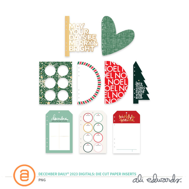 December Daily® 2023 Digital Die Cut Paper Inserts, 1 of 1