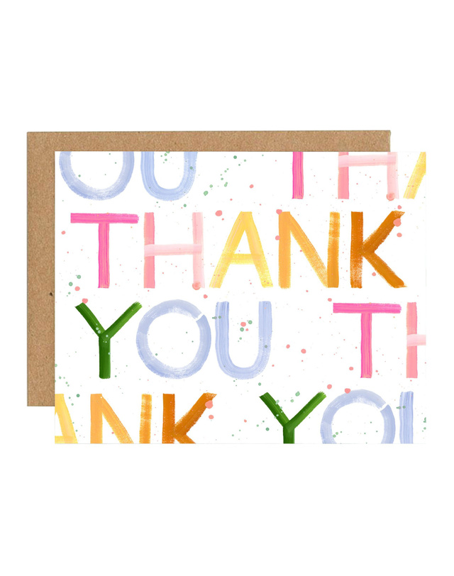 Block Thank You Greeting Card, 1 of 1