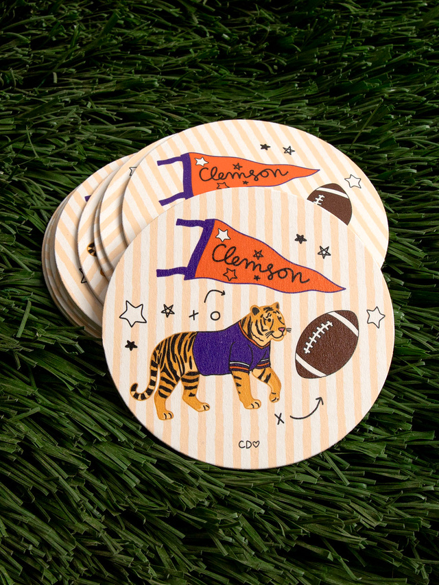 Clemson Football Game Day Paper Coasters - Set of 10, 1 of 3