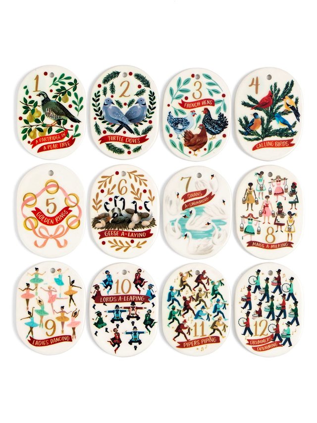 12 Days of Christmas Keepsake Ornaments Set of 12, 1 of 4