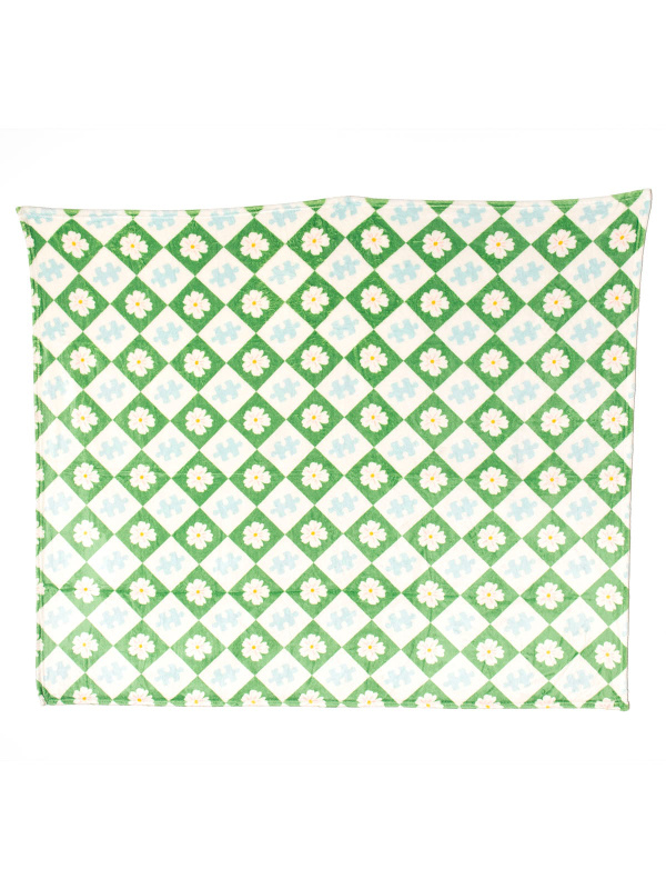 Puzzle Lover Floral Checkerboard Fleece Throw Blanket, 6 of 6