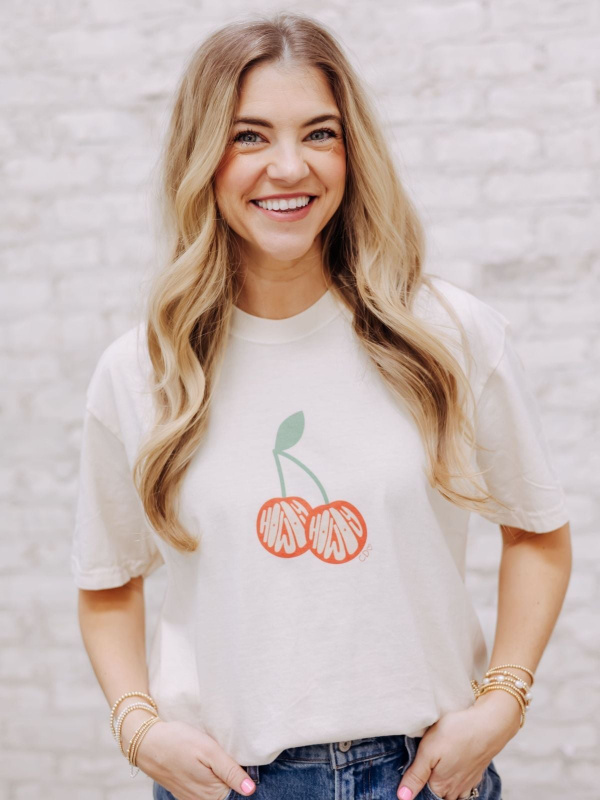 Howdy Cherries Tee - Ivory, 1 of 3