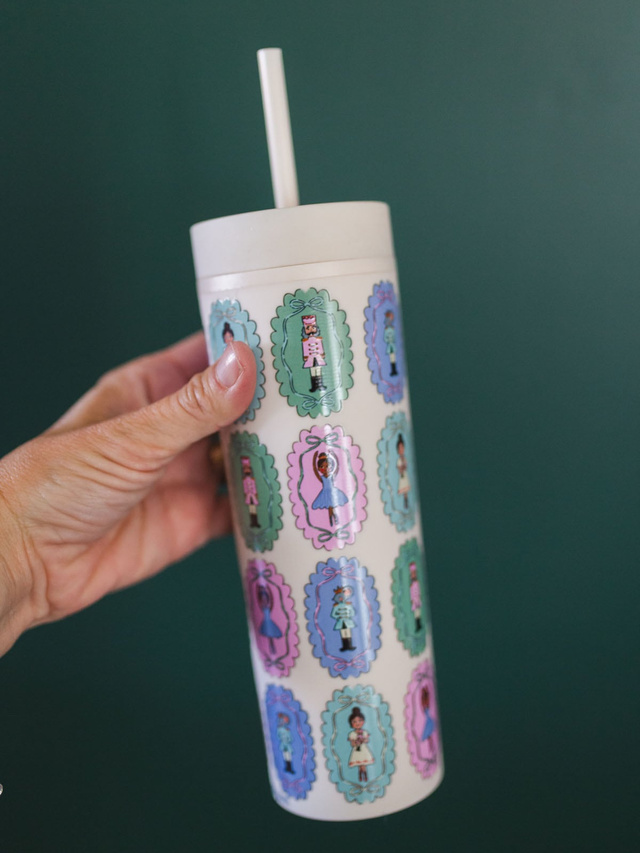 The Nutcracker Christmas 16oz Skinny Acrylic Tumbler - Cream, 1 of 3