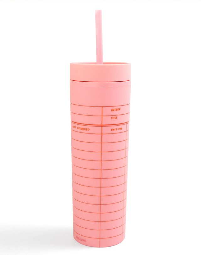 Library Card 16oz Skinny Acrylic Tumbler - Pink, 2 of 3
