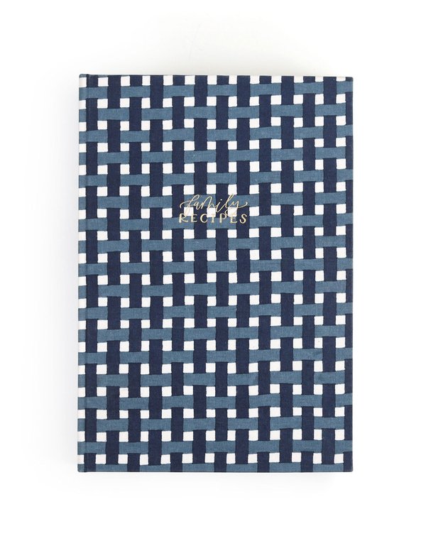Navy Gingham Heirloom Recipe Book, 1 of 14