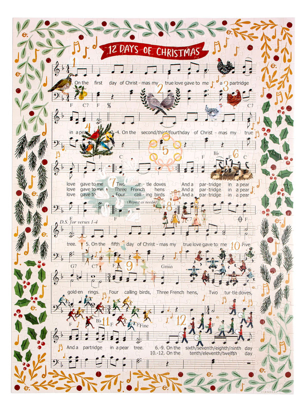 12 Days of Christmas Music - 500 Piece Jigsaw Puzzle, 4 of 6