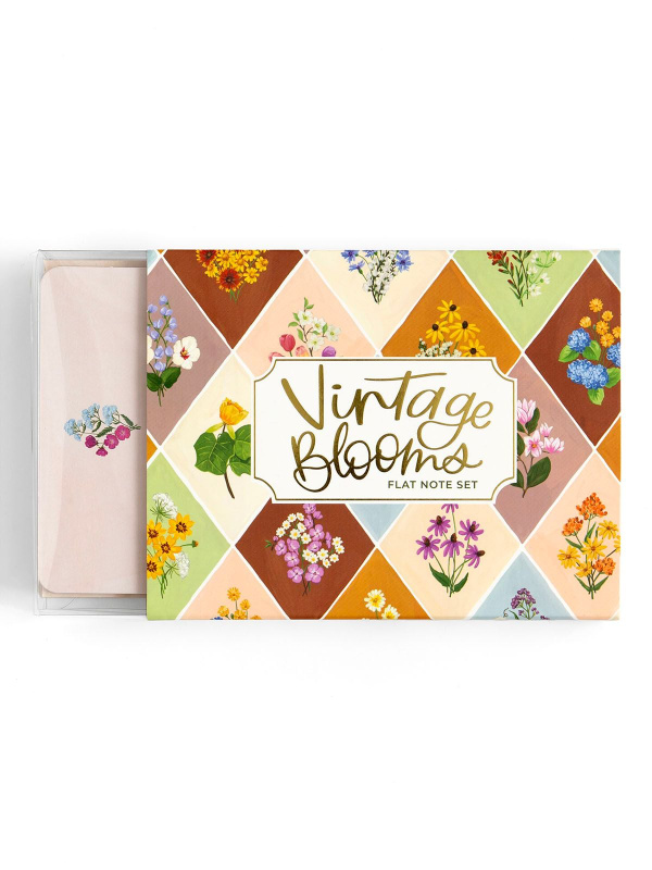 Vintage Blooms Floral Flat Note Set, 4 of 4