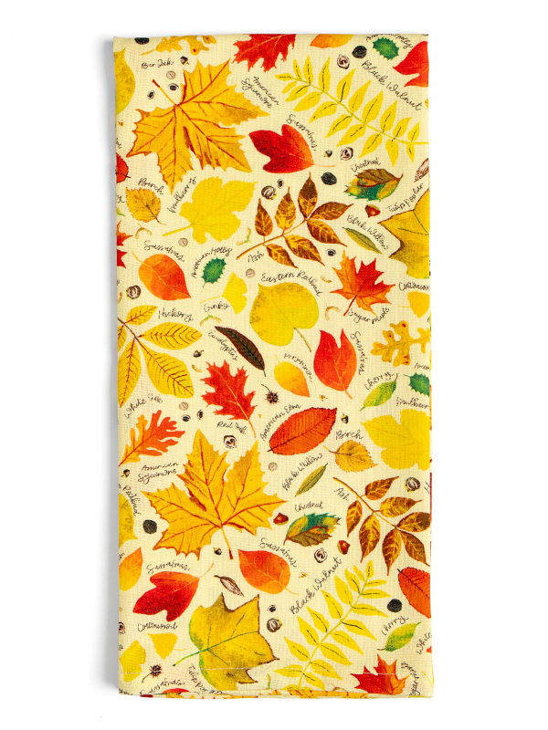 Fallen Leaves Kitchen Tea Towel, 1 of 2