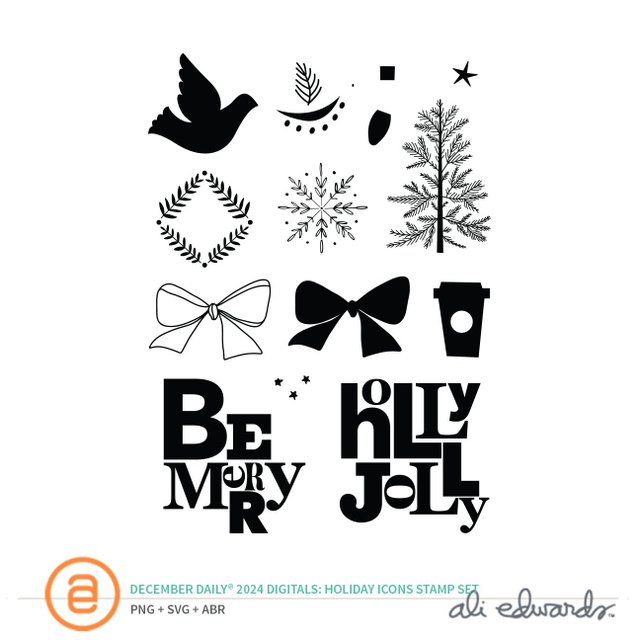 December Daily® 2024 Digital 6×8 Holiday Icons Stamp Set, 1 of 1