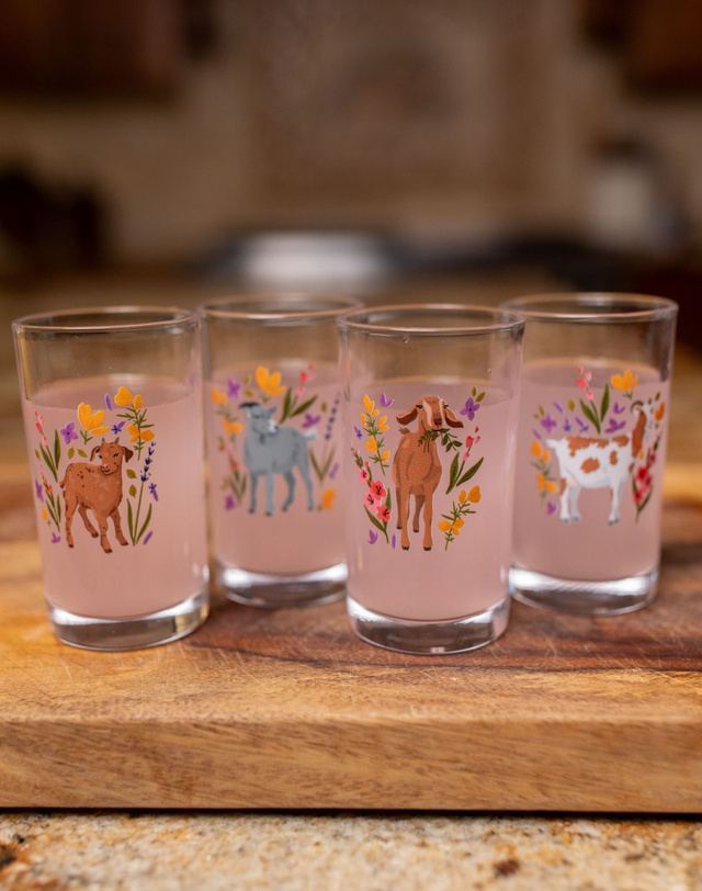 Goats Folk Floral Mini Juice Glass Set, 5 of 6