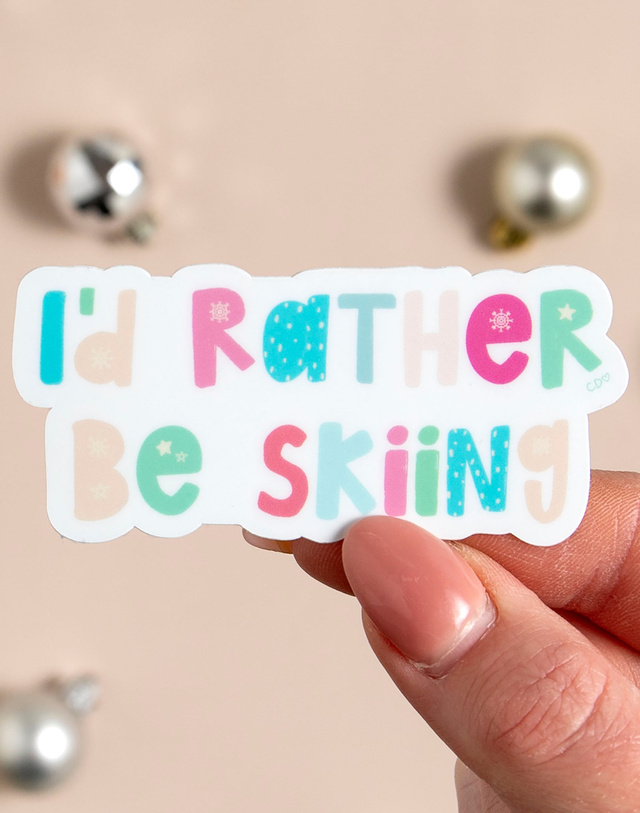 I'd Rather be Skiing Decal Sticker, 3 of 3