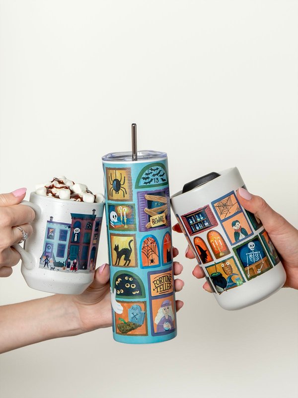 Spooky View Halloween 18oz Travel Ceramic Coffee Mug, 4 of 5