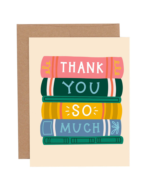 Thank You Book Stack Greeting Card, 1 of 1