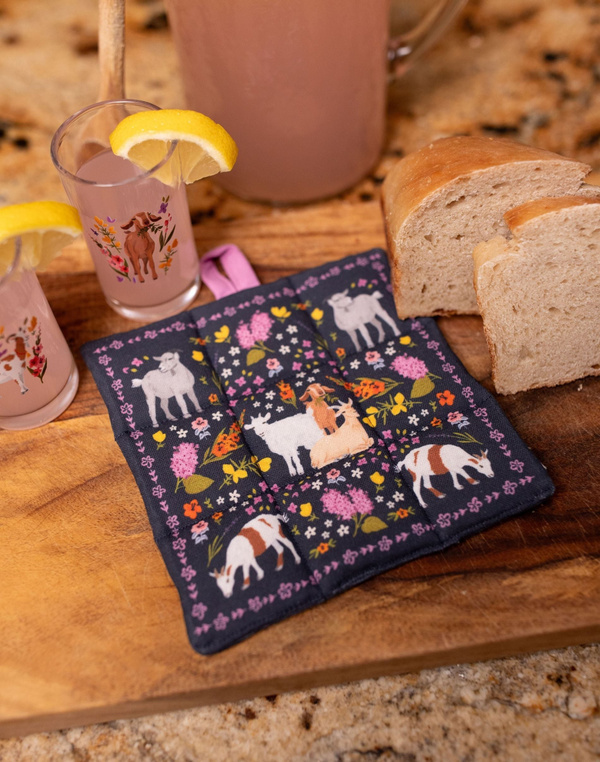 Goats & Flowers Pot Holder Set, 3 of 7