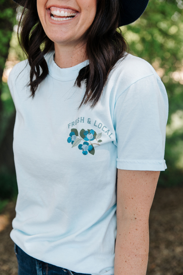 Blueberry Field Farmers Market Tee - Chambray, 2 of 6