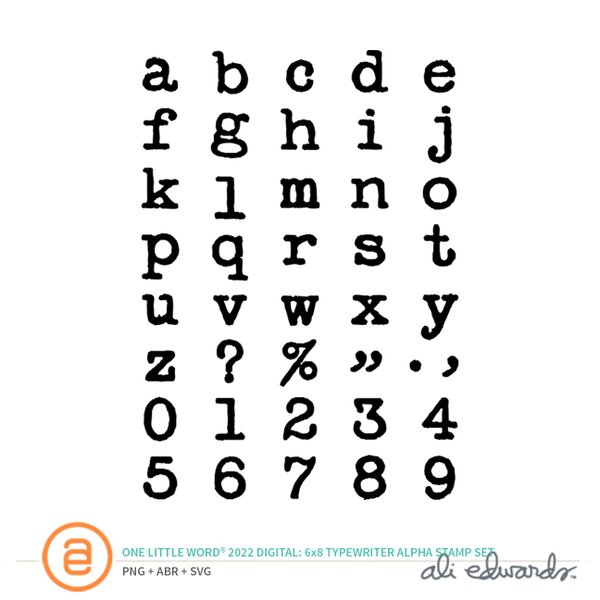 One Little Word® 2022 Typewriter Alpha Digital Stamp Set, 1 of 1