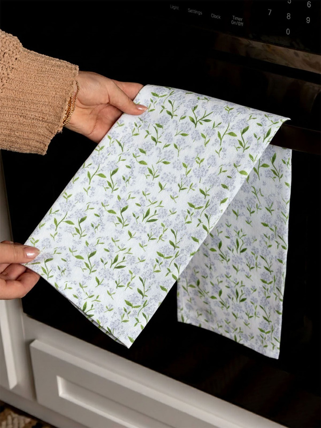 Hydrangeas Kitchen Tea Towel, 1 of 2