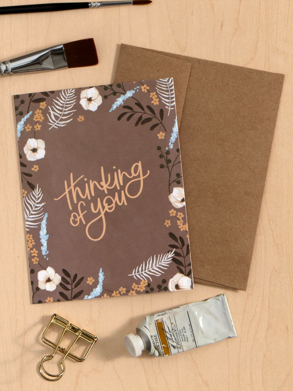 Thinking Of You Hudson Floral Sympathy Greeting Card, 2 of 2