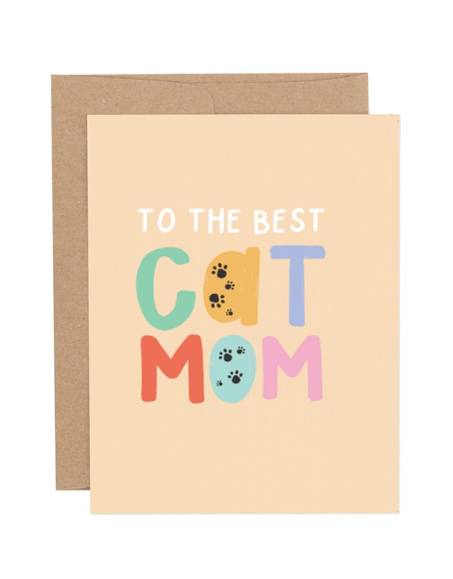Best Cat Mom Greeting Card, 1 of 1