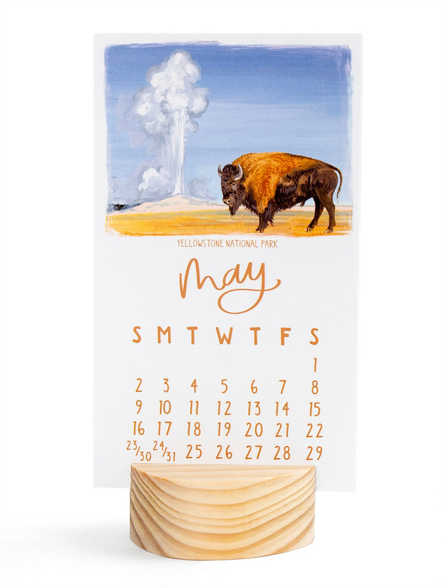 National Parks 2027 Mini Desk Calendar + Wooden Block, 3 of 8