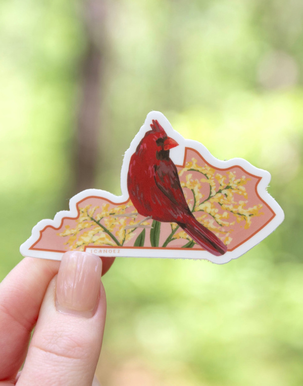 Birds & Blooms Kentucky Decal Sticker, 1 of 5
