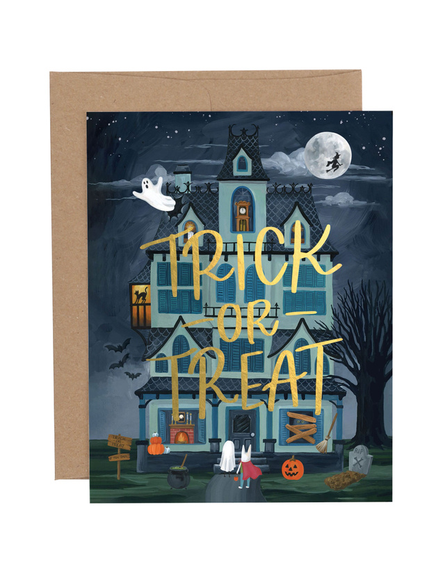 Haunted Halloween Greeting Card, 1 of 1