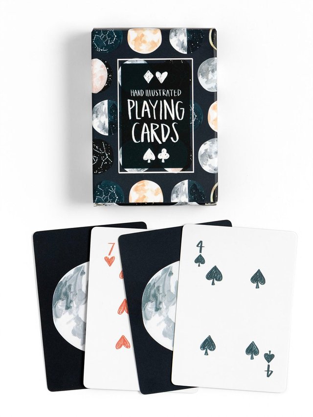 Painted Moons Deck of Playing Cards, 1 of 4